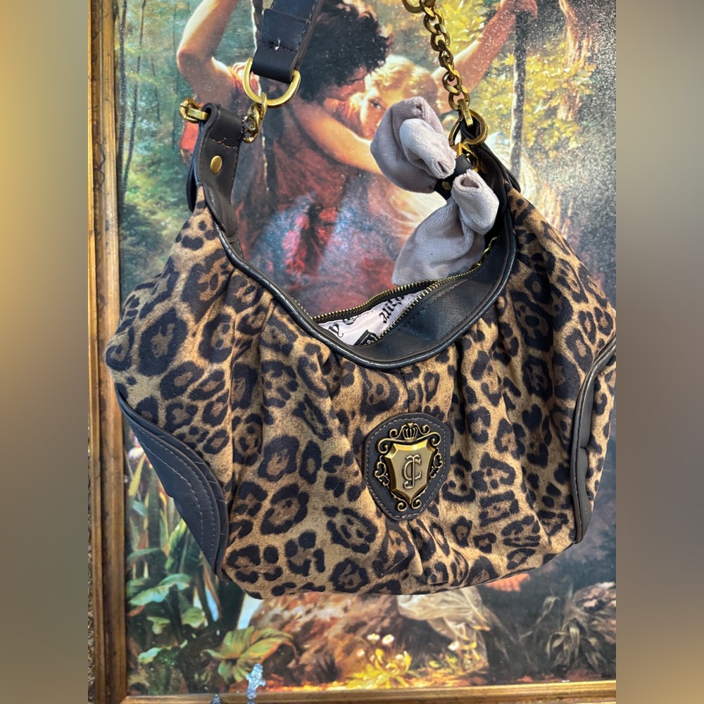 ❌SOLD❌Juicy Couture Leopard and Pink Bow Shoulder Bag